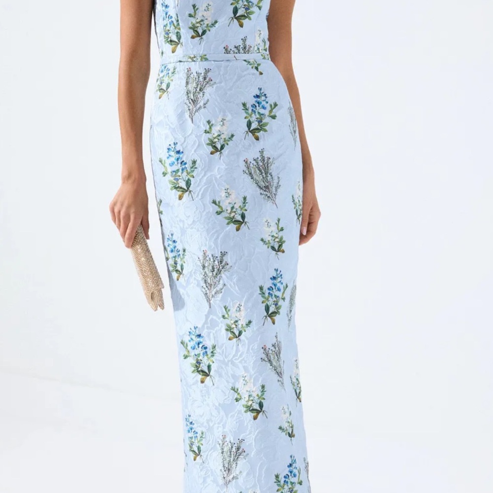 Sachin + Babi Blue and Green Floral Maxi Dress. Beautiful dress! - Picture 5 of 6